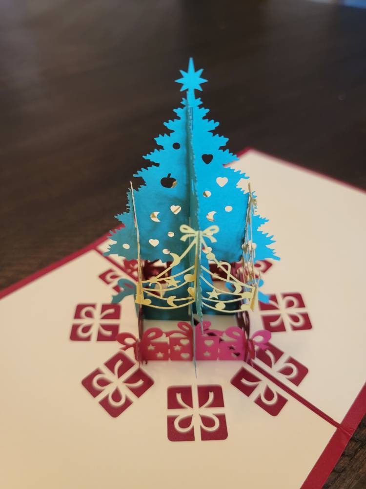 3D Pop-up Christmas 5" X 5" Greeting Card with Envelope