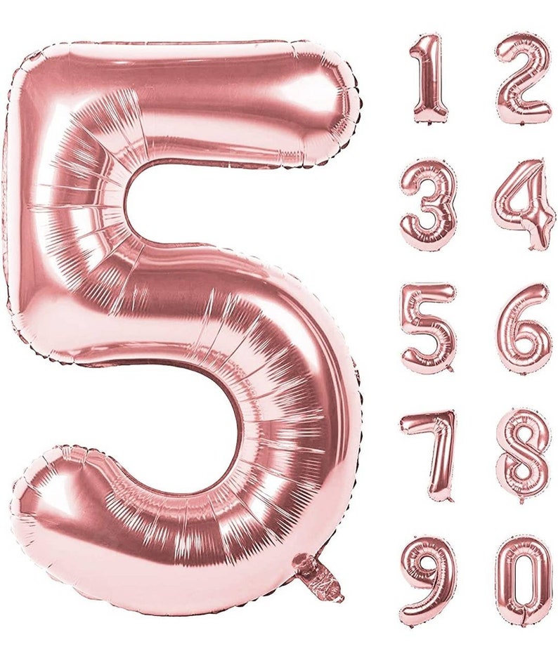 40 Inch ROSE GOLD Giant Number Mylar Foil Balloon for Birthday Anniversary Party Decoration