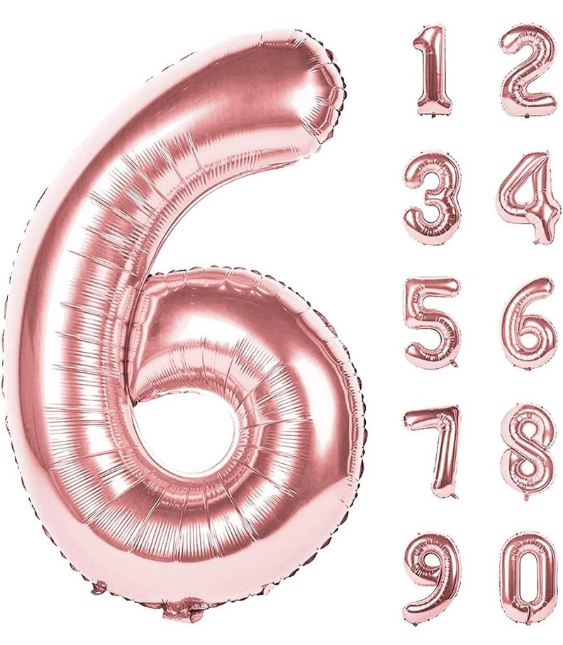40 Inch ROSE GOLD Giant Number Mylar Foil Balloon for Birthday Anniversary Party Decoration