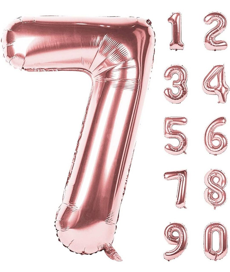 40 Inch ROSE GOLD Giant Number Mylar Foil Balloon for Birthday Anniversary Party Decoration
