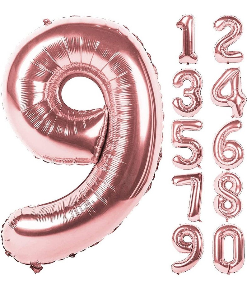 40 Inch ROSE GOLD Giant Number Mylar Foil Balloon for Birthday Anniversary Party Decoration