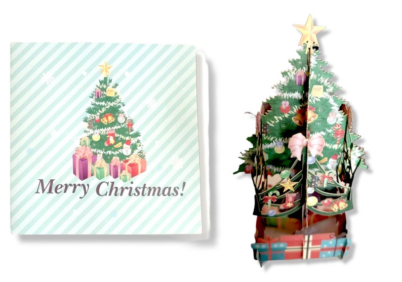 3D Pop-up Christmas 5" X 5" Greeting Card with Envelope
