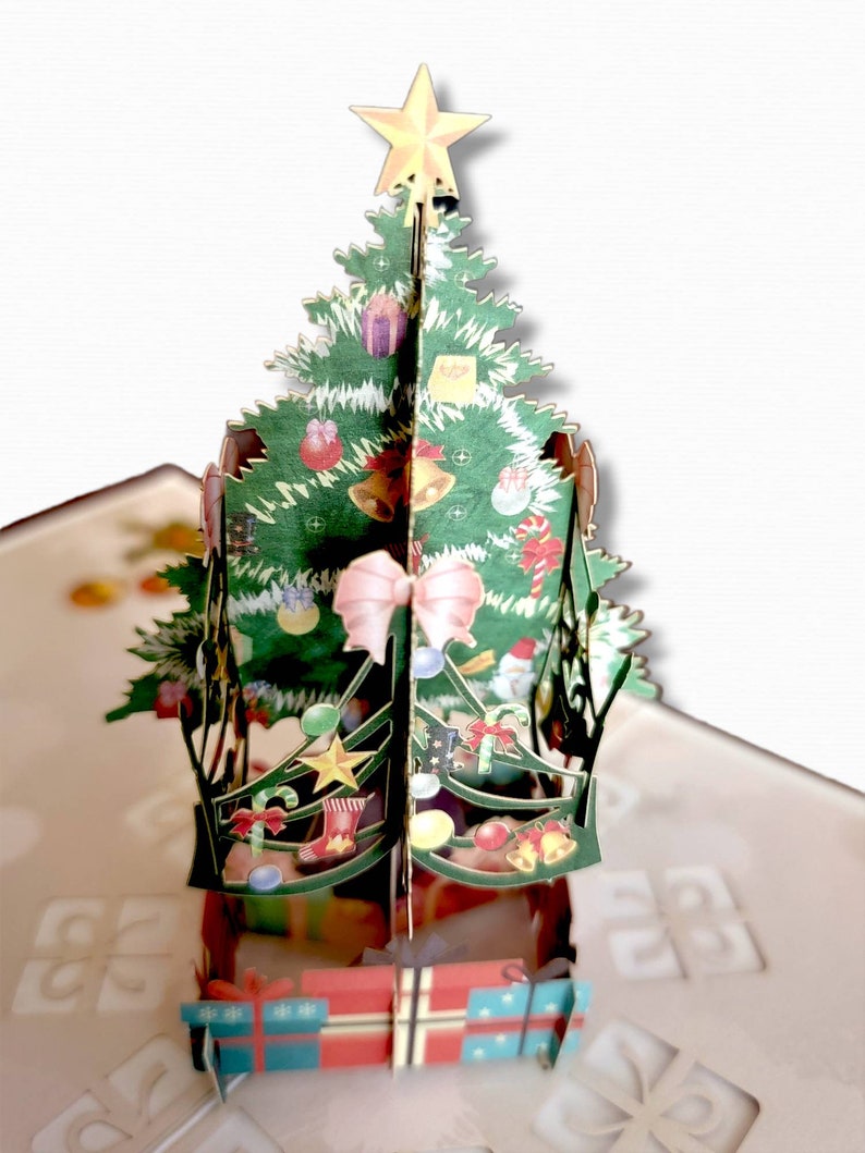 3D Pop-up Christmas 5" X 5" Greeting Card with Envelope