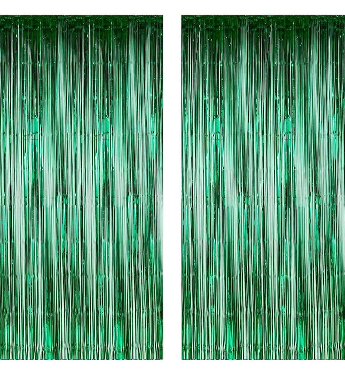 Pack of 2 Metallic Foil Fringe Curtains for Party Decorations Photo Wall Backdrop