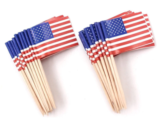 25 PCS Mini Flag Picks for Cupcakes DIY Projects Horderves Cocktails Toothpick Decoration