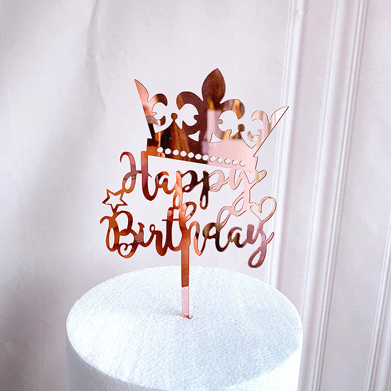 Acrylic Happy Birthday Cake Toppers Cupcake Dessert Decoration Different Designs