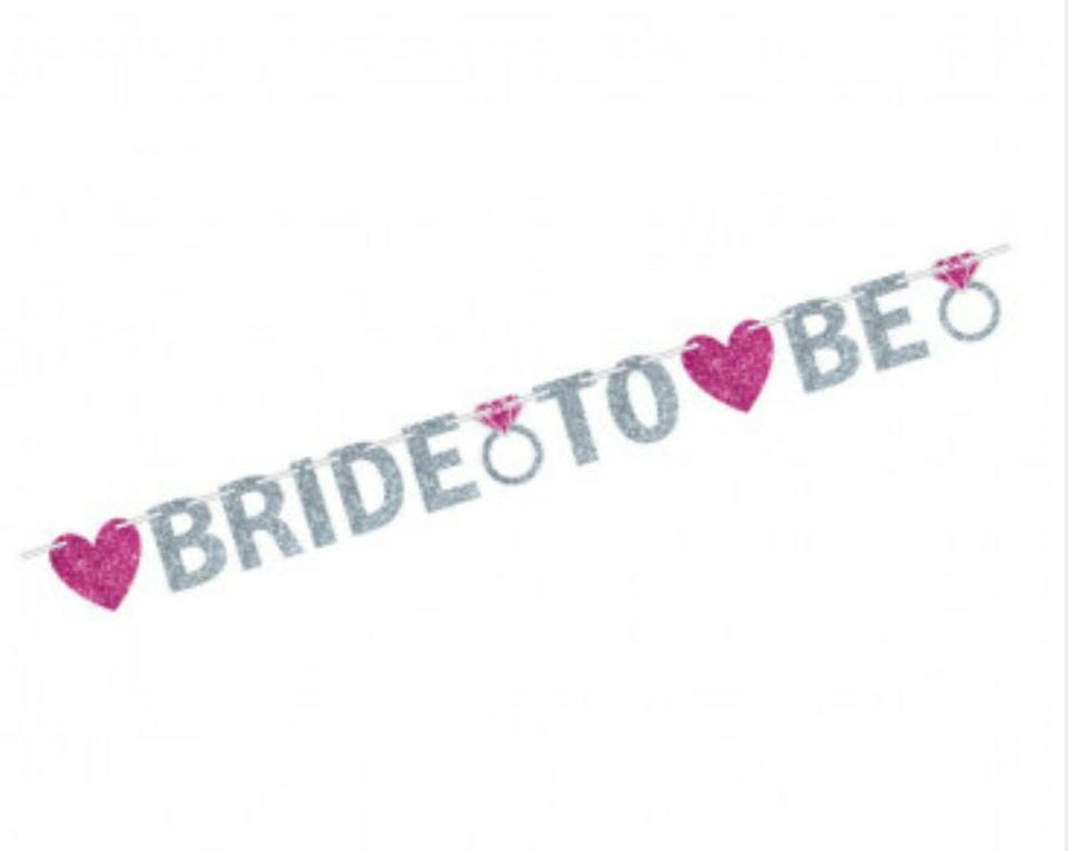 Bride To Be 12 FT Long Premium Card Stock Glitter Letters Hanging Banner for Bridal Shower Weddings Engagements Hanging Decoration