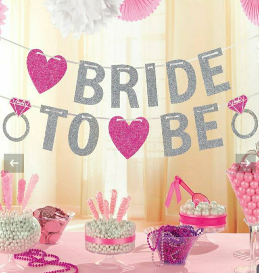Bride To Be 12 FT Long Premium Card Stock Glitter Letters Hanging Banner for Bridal Shower Weddings Engagements Hanging Decoration