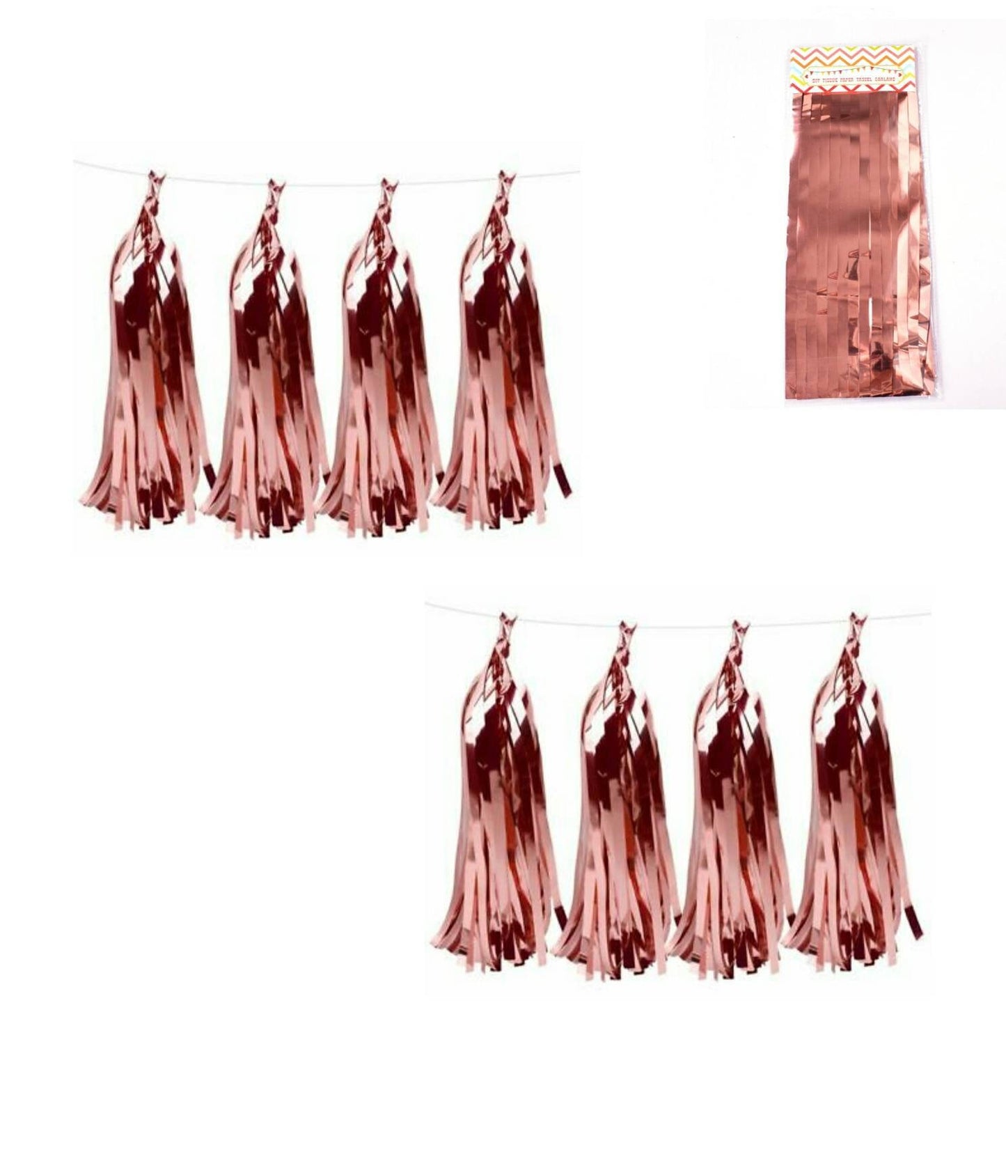 Rose Gold Balloon Bundle Foil Fringe Tassels and Hanging String for Birthday Anniversary Wedding Bridal Shower Party Decorations