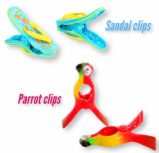 Pack of 2 Stylish Bright Color Towel Holders Hanger Clips for Hanging Clothes Bathing Suit Beach Towels