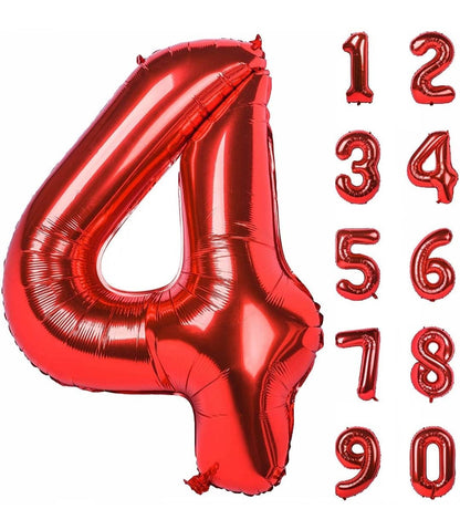 40 Inch RED Giant Number Mylar Foil Balloon for Birthday Anniversary Party Decoration