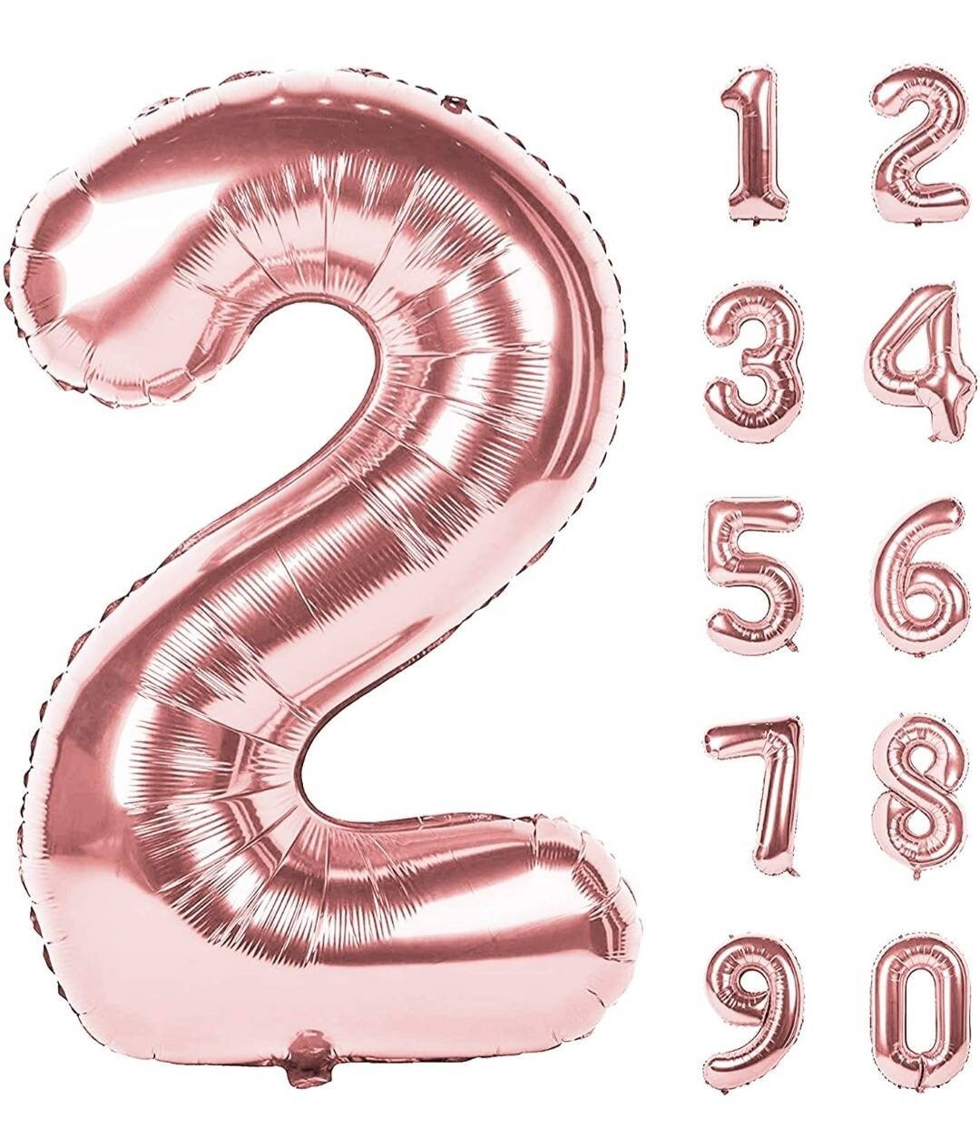 40 Inch ROSE GOLD Giant Number Mylar Foil Balloon for Birthday Anniversary Party Decoration