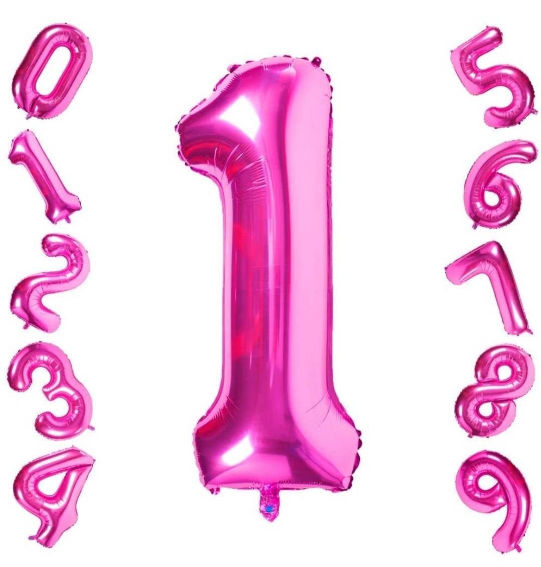 40 Inch Hot PINK Giant Number Mylar Foil Balloon for Birthday Anniversary Party Decoration