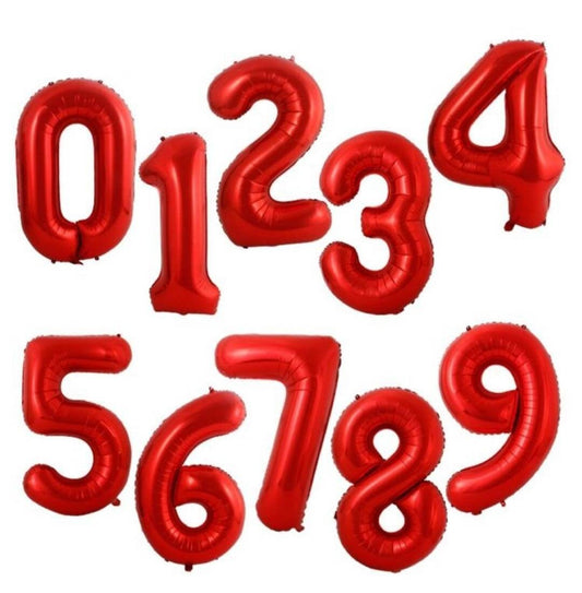 40 Inch RED Giant Number Mylar Foil Balloon for Birthday Anniversary Party Decoration