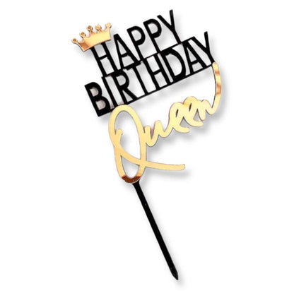 Happy Birthday Acrylic Cupcake Cake Topper Choose from: Queen King Prince or Princess