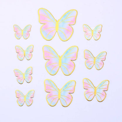 10pcs Butterflies Cake Cupcake Toppers Butterfly Decorations with Bendable Picks