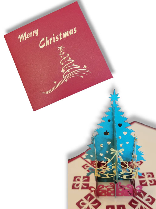 3D Pop-up Christmas 5" X 5" Greeting Card with Envelope