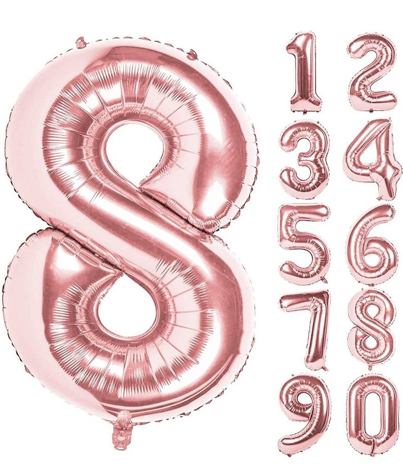 40 Inch ROSE GOLD Giant Number Mylar Foil Balloon for Birthday Anniversary Party Decoration
